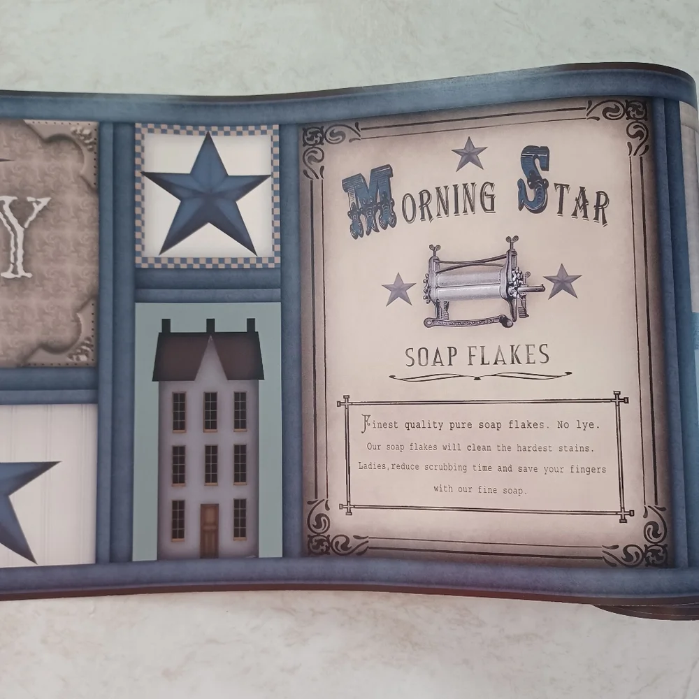 Wallpaper Border Country Laundry Star